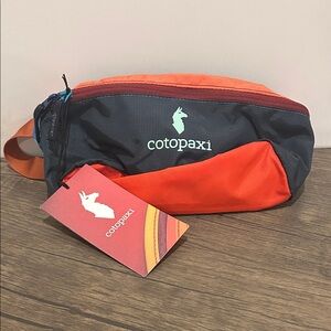 Cotopaxi Belt Bag in Orange and Dark Gray